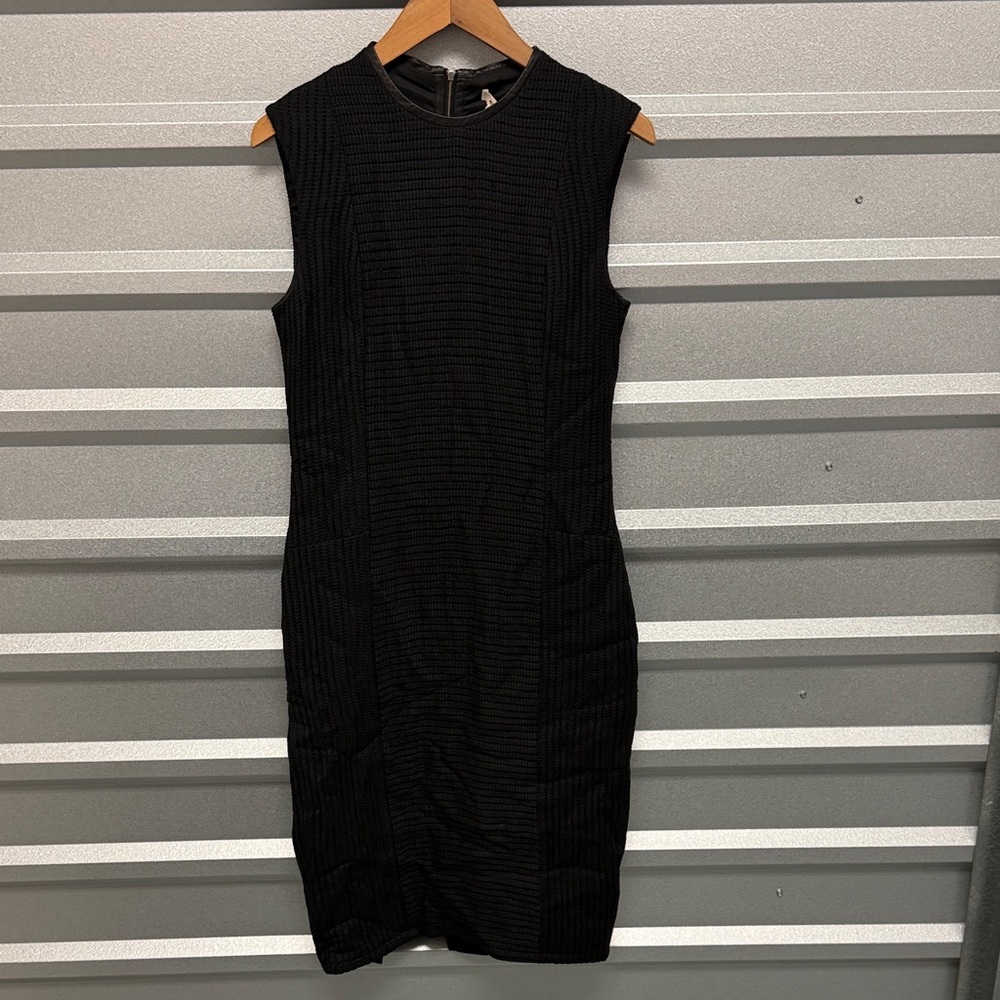 Helmut Lang Womens Midi Length Textured Evening Dress 6 Classic Asymmetric Slit